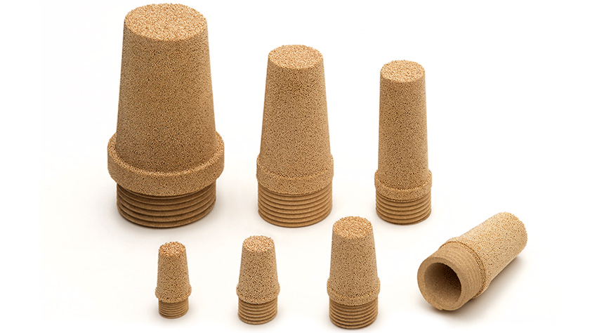 AmesPore® STC standard filter mufflers with a porous self-locking thread